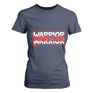 HIV Awareness Warrior T Shirt For Women Red Ribbon Fighter Gift TS12 Navy Print Your Wear