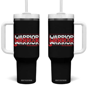 HIV Awareness Warrior Tumbler With Handle Red Ribbon Fighter Gift TS12 One Size: 40 oz Black Print Your Wear