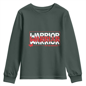HIV Awareness Warrior Youth Sweatshirt Red Ribbon Fighter Gift TS12 Dark Forest Green Print Your Wear