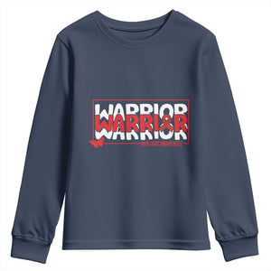 HIV Awareness Warrior Youth Sweatshirt Red Ribbon Fighter Gift TS12 Navy Print Your Wear