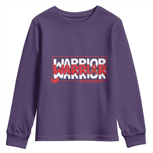 HIV Awareness Warrior Youth Sweatshirt Red Ribbon Fighter Gift TS12 Purple Print Your Wear