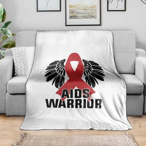 Aids Warrior Throw Blanket Red Ribbon HIV Awareness Gift TS12 Print Your Wear