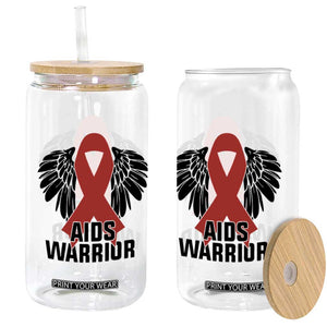 Aids Warrior Glass Can Red Ribbon HIV Awareness Gift TS12 Print Your Wear