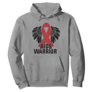 Aids Warrior Hoodie Red Ribbon HIV Awareness Gift TS12 Sport Gray Print Your Wear