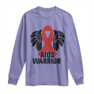 Aids Warrior Long Sleeve Shirt Red Ribbon HIV Awareness Gift TS12 Violet Print Your Wear