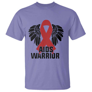 Aids Warrior T Shirt Red Ribbon HIV Awareness Gift TS12 Violet Print Your Wear