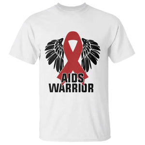 Aids Warrior T Shirt Red Ribbon HIV Awareness Gift TS12 White Print Your Wear