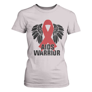 Aids Warrior T Shirt For Women Red Ribbon HIV Awareness Gift TS12 Ice Gray Print Your Wear