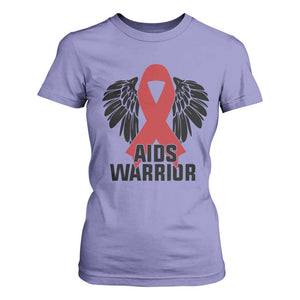 Aids Warrior T Shirt For Women Red Ribbon HIV Awareness Gift TS12 Violet Print Your Wear