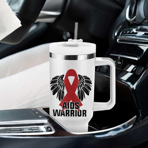 Aids Warrior Tumbler With Handle Red Ribbon HIV Awareness Gift TS12 Print Your Wear