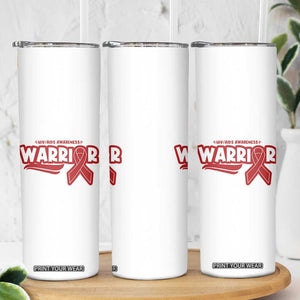 HIV Awareness Warrior Skinny Tumbler Red Ribbon Support Gift TS12 Print Your Wear