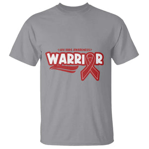 HIV Awareness Warrior T Shirt Red Ribbon Support Gift TS12 Sport Gray Print Your Wear