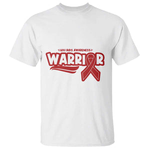 HIV Awareness Warrior T Shirt Red Ribbon Support Gift TS12 White Print Your Wear