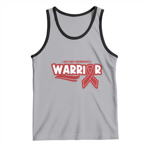 HIV Awareness Warrior Tank Top Red Ribbon Support Gift TS12 Athletic Heather Black Print Your Wear