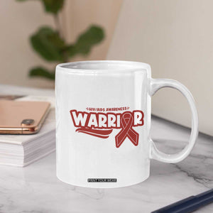 HIV Awareness Warrior Coffee Mug Red Ribbon Support Gift TS12 Print Your Wear