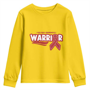 HIV Awareness Warrior Youth Sweatshirt Red Ribbon Support Gift TS12 Daisy Print Your Wear