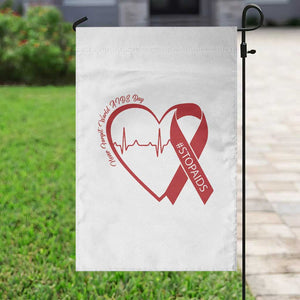 Never Forget World AIDS Day Garden Flag Red Ribbon HIV Awareness Gift TS12 Print Your Wear