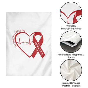 Never Forget World AIDS Day Garden Flag Red Ribbon HIV Awareness Gift TS12 Print Your Wear