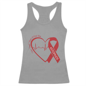 Never Forget World AIDS Day Racerback Tank Top Red Ribbon HIV Awareness Gift TS12 Sport Gray Print Your Wear