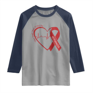 Never Forget World AIDS Day Raglan Shirt Red Ribbon HIV Awareness Gift TS12 Sport Gray Navy Print Your Wear