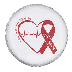 Never Forget World AIDS Day Spare Tire Cover Red Ribbon HIV Awareness Gift TS12 Print Your Wear