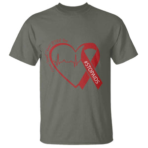 Never Forget World AIDS Day T Shirt Red Ribbon HIV Awareness Gift TS12 Military Green Print Your Wear