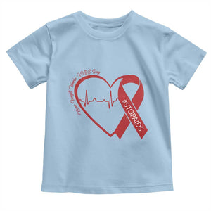 Never Forget World AIDS Day Toddler T Shirt Red Ribbon HIV Awareness Gift TS12 Light Blue Print Your Wear