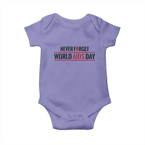 World AIDS Day Never Forget Baby Onesie Red Ribbon Support Gift TS12 Violet Print Your Wear