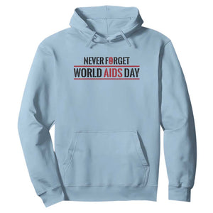World AIDS Day Never Forget Hoodie Red Ribbon Support Gift TS12 Light Blue Print Your Wear