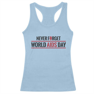 World AIDS Day Never Forget Racerback Tank Top Red Ribbon Support Gift TS12 Light Blue Print Your Wear