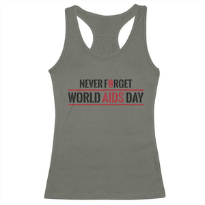 World AIDS Day Never Forget Racerback Tank Top Red Ribbon Support Gift TS12 Military Green Print Your Wear