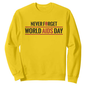 World AIDS Day Never Forget Sweatshirt Red Ribbon Support Gift TS12 Daisy Print Your Wear