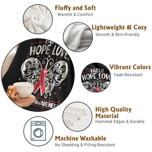 Red Ribbon Faith Hope Love Throw Blanket World AIDS Day Gift TS12 Print Your Wear