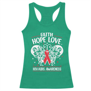 Red Ribbon Faith Hope Love Racerback Tank Top World AIDS Day Gift TS12 Irish Green Print Your Wear