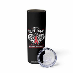 Red Ribbon Faith Hope Love Skinny Tumbler World AIDS Day Gift TS12 Print Your Wear