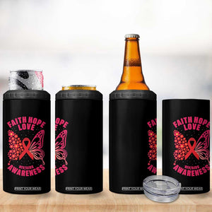 Faith Hope Love HIV Butterfly 4 in 1 Can Cooler Tumbler Awareness Month Gift TS12 Print Your Wear