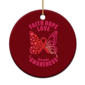 Faith Hope Love HIV Butterfly Ceramic Ornament Awareness Month Gift TS12 1pc Red Print Your Wear