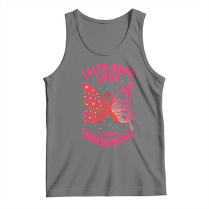 Faith Hope Love HIV Butterfly Tank Top Awareness Month Gift TS12 Black Heather Print Your Wear