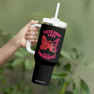 Faith Hope Love HIV Butterfly Tumbler With Handle Awareness Month Gift TS12 Print Your Wear
