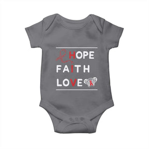Faith Hope Love HIV AIDS Awareness Baby Onesie Hope Strength Empowerment Gift TS12 Charcoal Print Your Wear