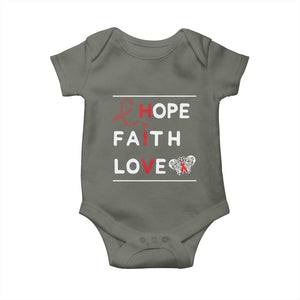 Faith Hope Love HIV AIDS Awareness Baby Onesie Hope Strength Empowerment Gift TS12 Military Green Print Your Wear
