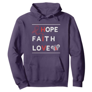 Faith Hope Love HIV AIDS Awareness Hoodie Hope Strength Empowerment Gift TS12 Purple Print Your Wear