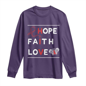 Faith Hope Love HIV AIDS Awareness Long Sleeve Shirt Hope Strength Empowerment Gift TS12 Purple Print Your Wear