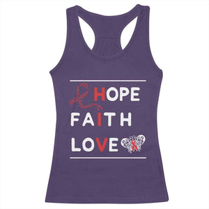 Faith Hope Love HIV AIDS Awareness Racerback Tank Top Hope Strength Empowerment Gift TS12 Purple Print Your Wear