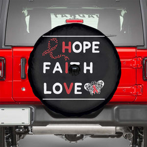Faith Hope Love HIV AIDS Awareness Spare Tire Cover Hope Strength Empowerment Gift TS12 Black Print Your Wear