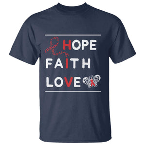 Faith Hope Love HIV AIDS Awareness T Shirt Hope Strength Empowerment Gift TS12 Navy Print Your Wear