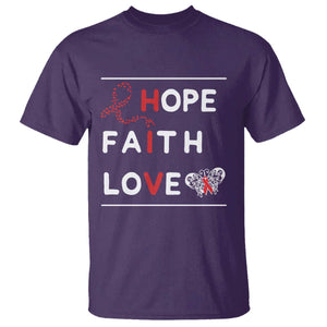 Faith Hope Love HIV AIDS Awareness T Shirt Hope Strength Empowerment Gift TS12 Purple Print Your Wear