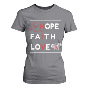 Faith Hope Love HIV AIDS Awareness T Shirt For Women Hope Strength Empowerment Gift TS12 Charcoal Print Your Wear