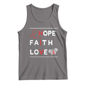 Faith Hope Love HIV AIDS Awareness Tank Top Hope Strength Empowerment Gift TS12 Deep Heather Print Your Wear