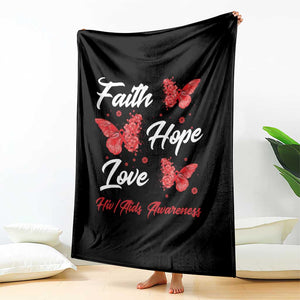 Faith Hope Love HIV AIDS Awareness Butterfly Gift Throw Blanket TS12 Print Your Wear